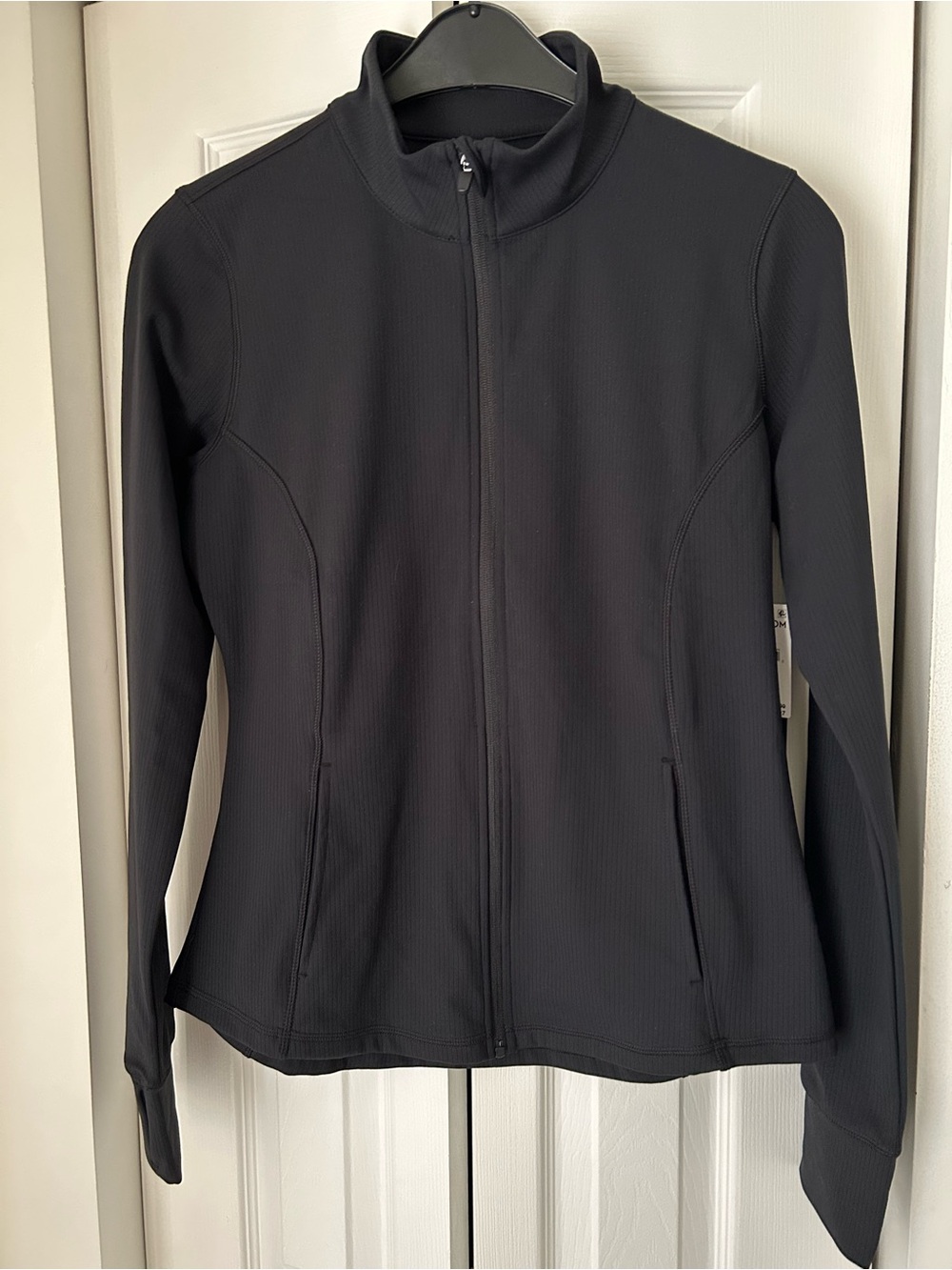 90 Degree By Reflex Black Ribbed Full-zip Athletic Jacket - Picture 3 of 3